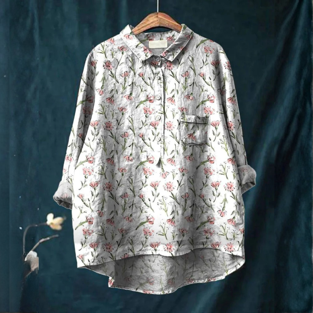 Bea / Camisa de lino estampada