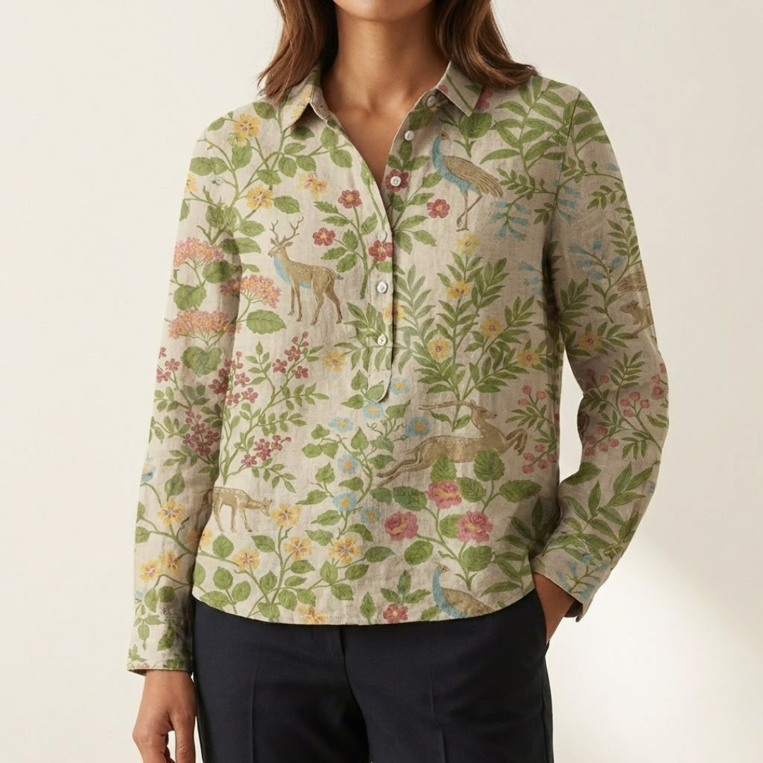 Patri / Camisa de lino estampada