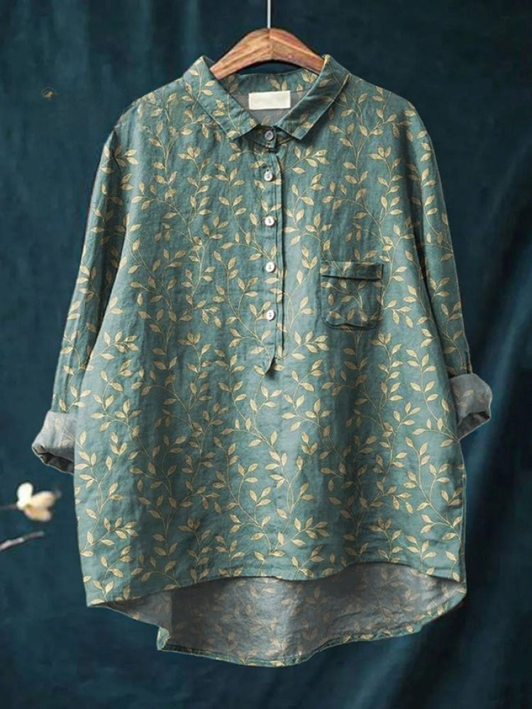 Lia / Camisa de lino estampada