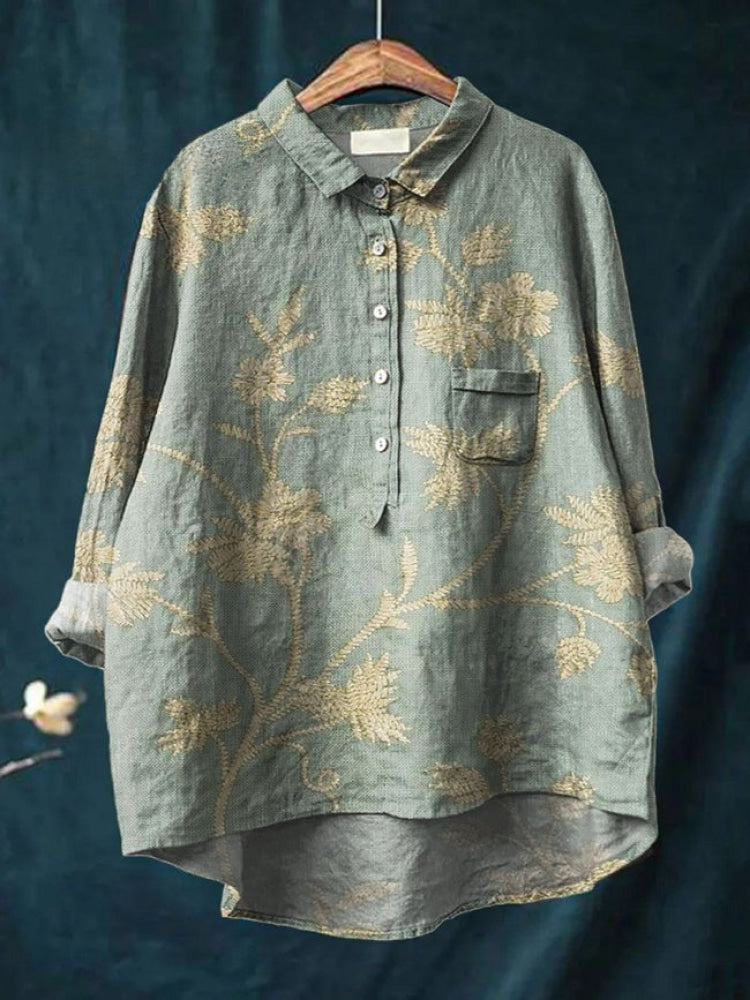 Lia / Camisa de lino estampada