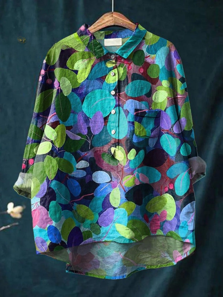 Lia / Camisa de lino estampada