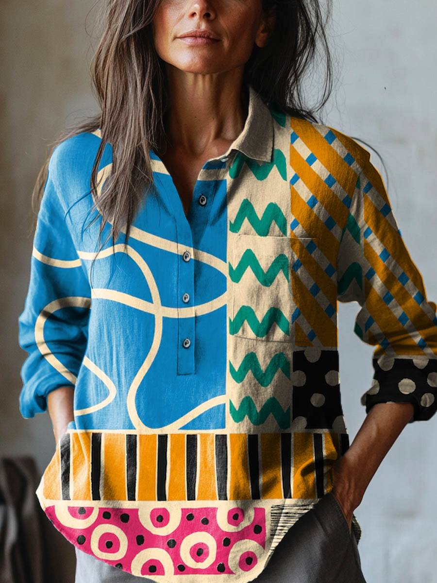 Nicol / Camisa de lino estampada