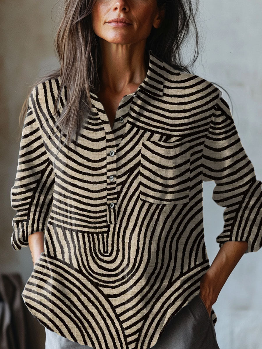Claudia / Camisa de lino estampada